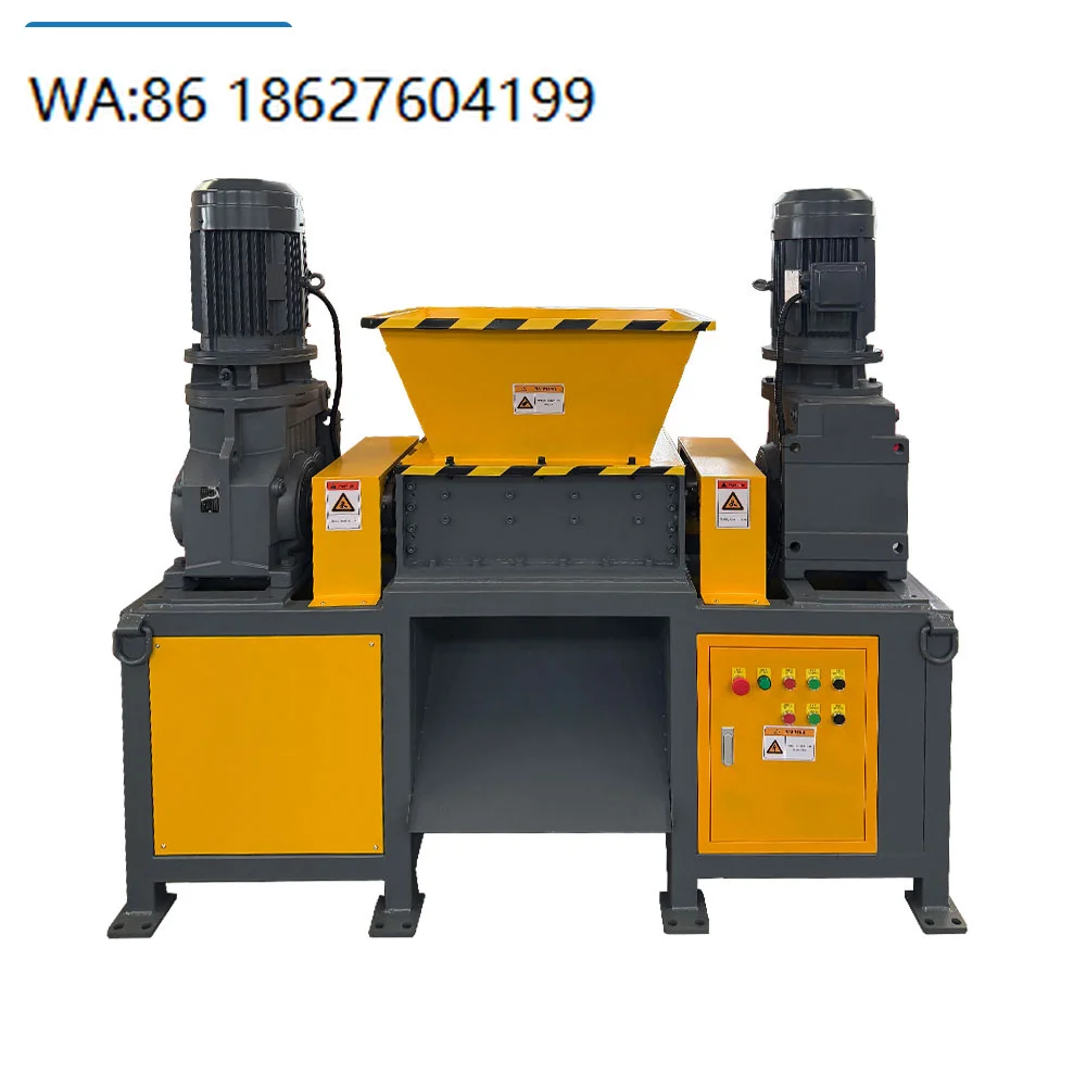 CE Certified Dual Shaft Metal Shredder Scrap Steel Aluminum Window Frame Waste Recycling Crushing Equipment