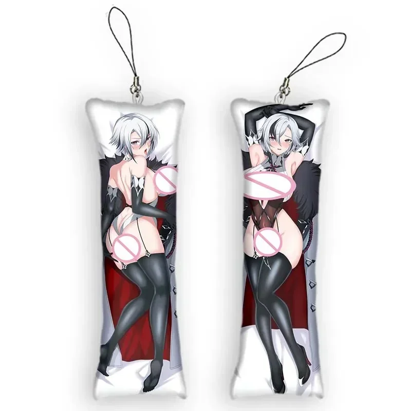

New Pattern Arlecchino Cute Dakimakura Mini Keychain Anime Genshin Impact Theme Key Chain Backpack Small Pillow Pendant Birthday