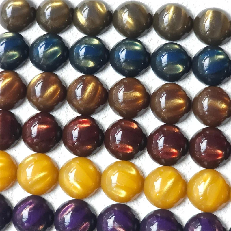 

New arrived 100pcs/lot 14mm color print geometry rounds shape resin cabochon beads diy jewelry garment hair accessory
