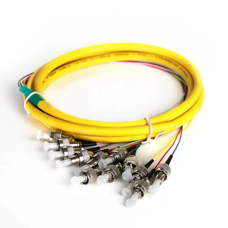 

bundle fiber pigtails 12port FC 1.5M SM optical fiber G652D cable A class ferrule ftth FC UPC connector factory supply ELINK