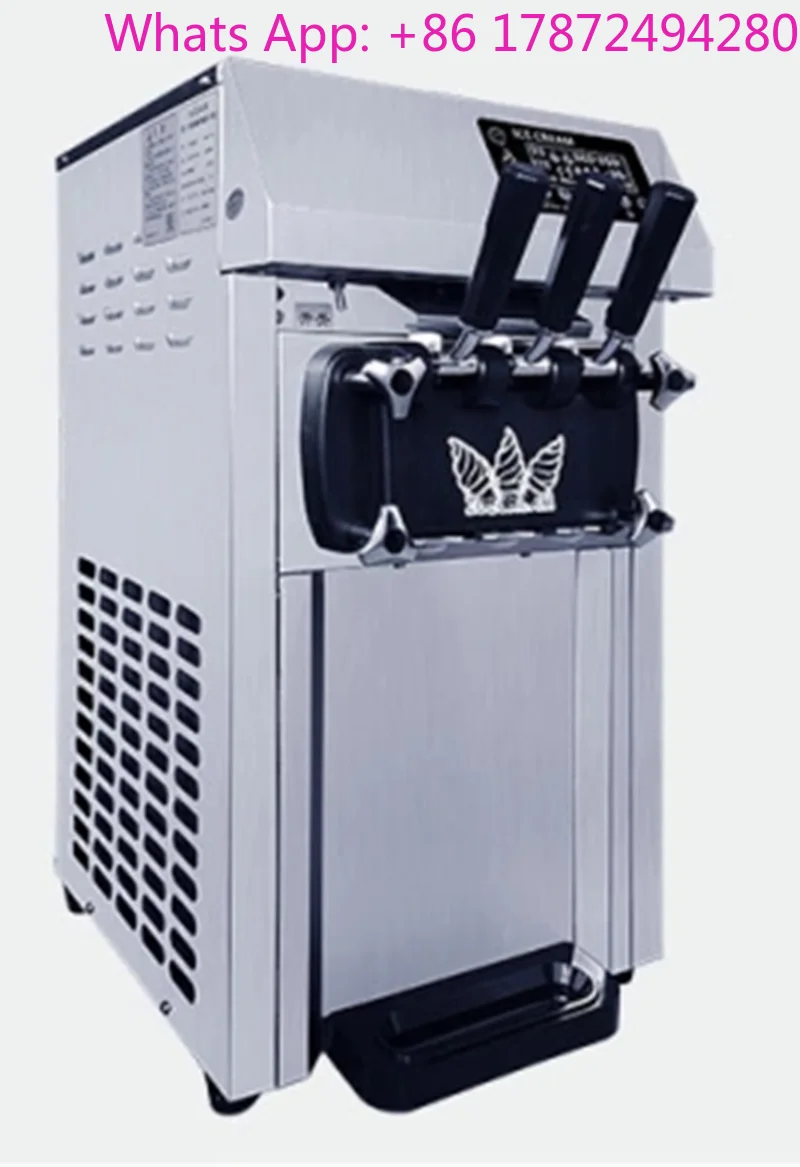 

18L/H Small Gelato Fruit Ice Cream Maker, 3‑Flavors Desktop Soft Serve Machine with Forecooling Preservation