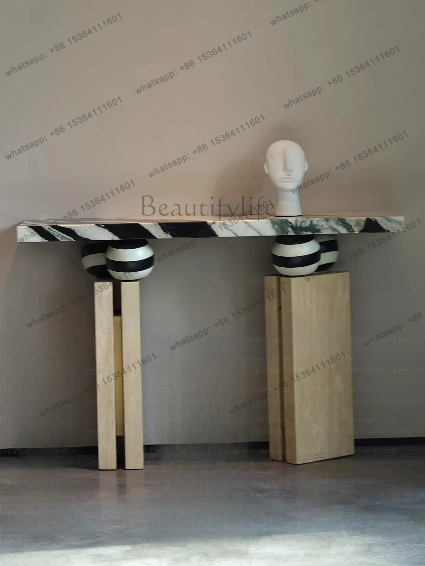 

Итальянский минималистичный мраморный прихожий столик в стиле тайчунского арт-декора, столик для прихожей в стиле лёгкой роскоши