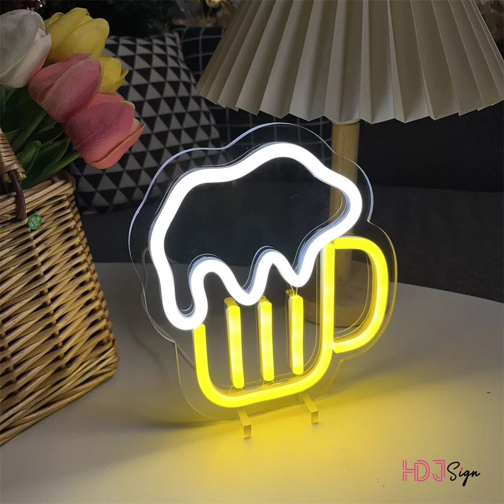 Bar Beer LED Neon Sign Night Light Home Girl Boy Bedroom Party Table Decor Desk Lamp Lights Kitchen Housebar Decoration