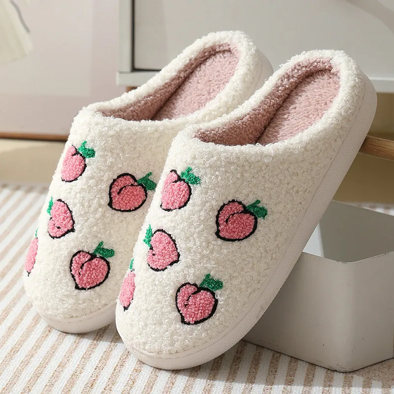 Home Warm Winter Cotton Slippers Cute Soft Comfortable Couples Women Men Thick-soled Bedroom Plush Slides Indoor Non-slip Shoes