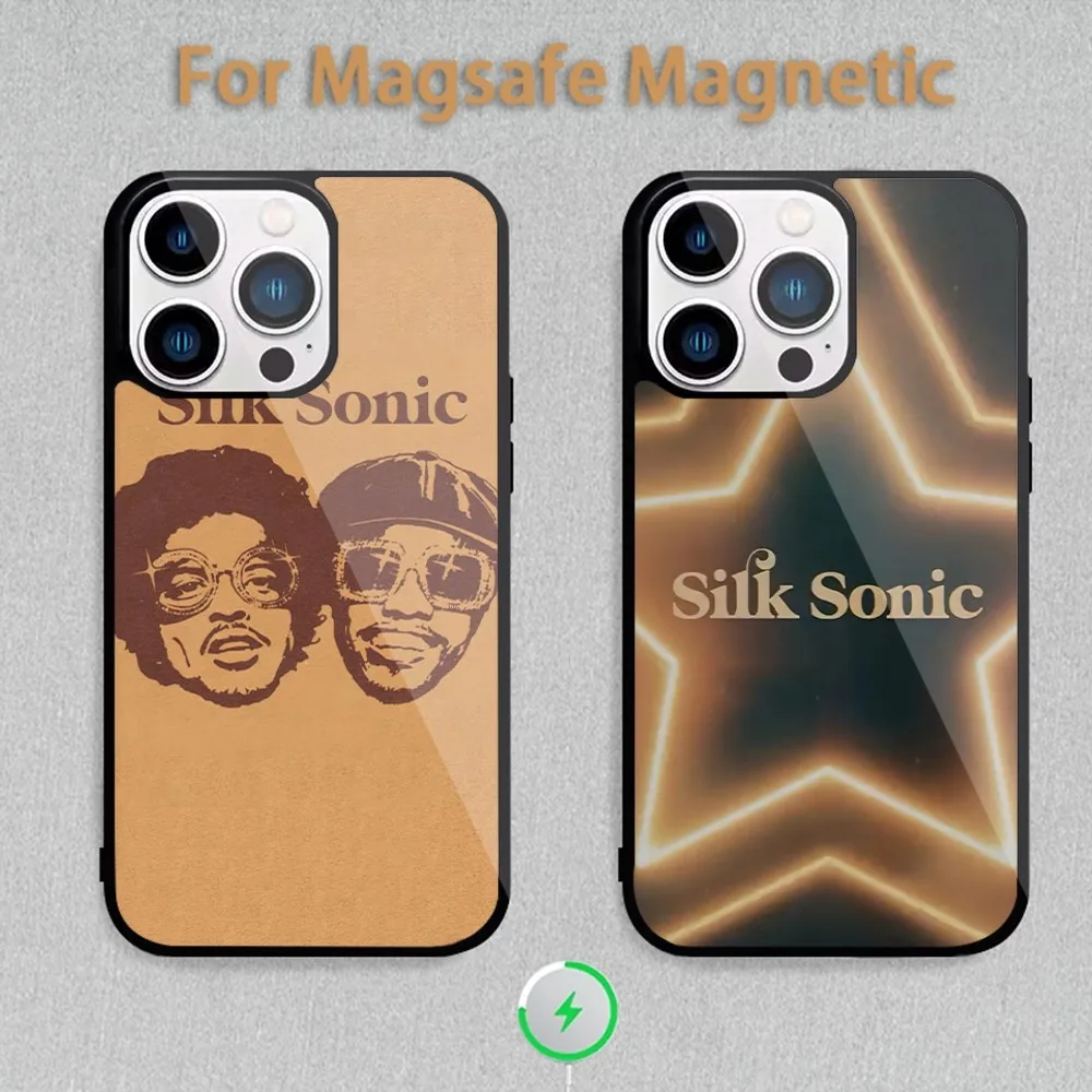 Etui na telefon Singer S-Silk S-Sonic do magnetycznego ładowania indukcyjnego iPhone 11 12 13 14 15 Max Pro Mini Plus Shell