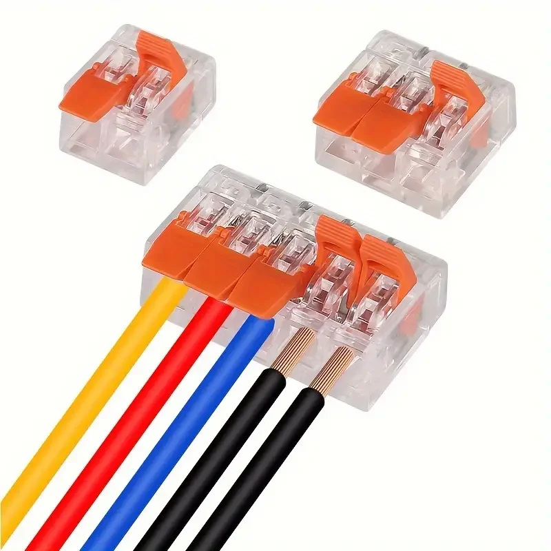 30 1 In And Out Fast Cable Electrical Clamp Kit Connector Terminal 30 Pcs Orange Combinat