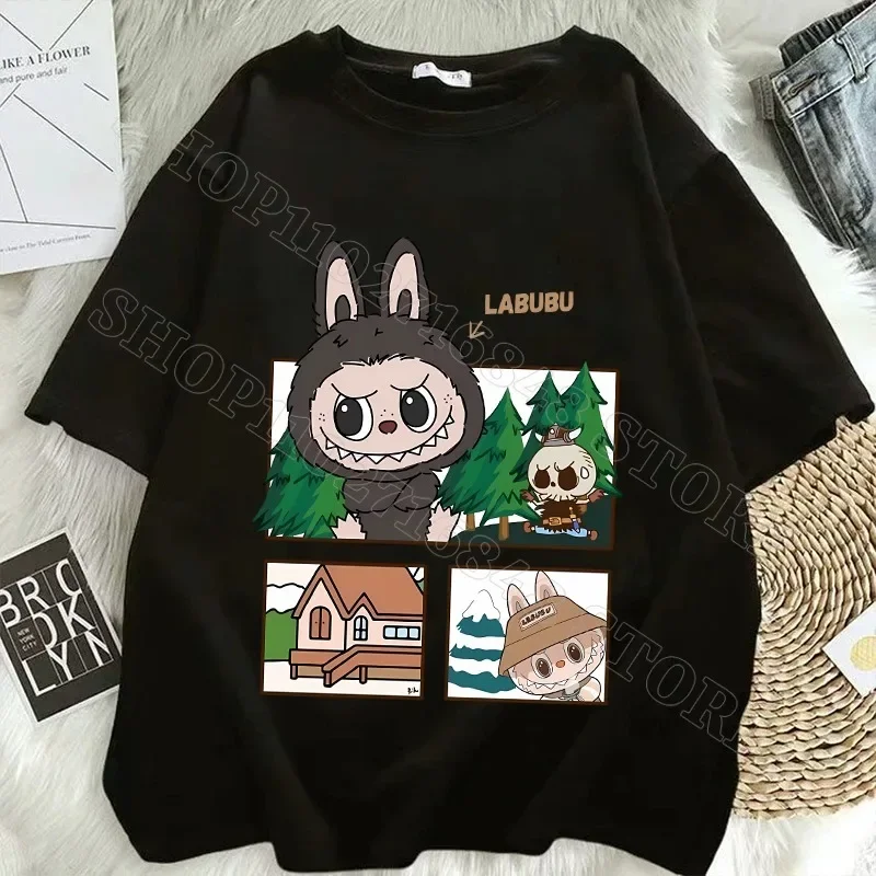 Women Labubu Adult Sweethearts Clothes T Shirts Girl Cartoon Anime Graphic Print Shirt Fashion Tops Female Birthday Party Gifts