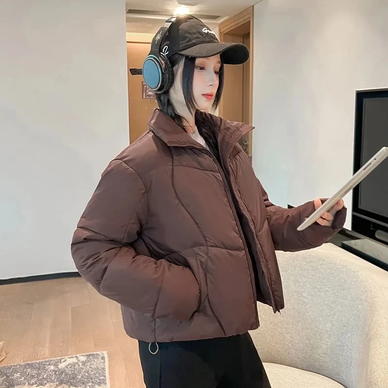 

"Puffs" Ins Down Cotton-padded Jacket Women's Short Collar Coat 2025 New Winter Female Short Loose Jacket Warm Bread Overwear