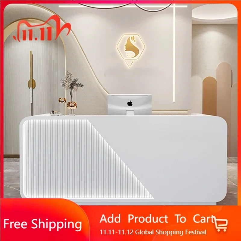 

European Salon Lectern Bar Counter Reception Shop Mobile Podium Stand Register Counter Minimalist Mostrador Hotel Furniture