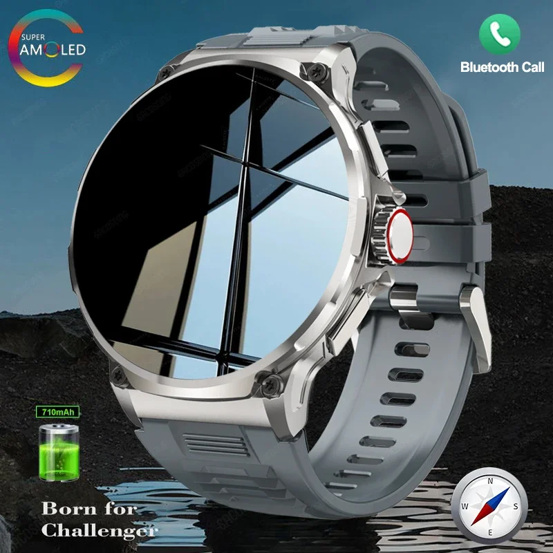 2024 New 1.85 Inch Ultra HD AMOLED Display Bluetooth Call Smart Watch Men 710 mAh Battery Sports Tracker Watches For Android IOS