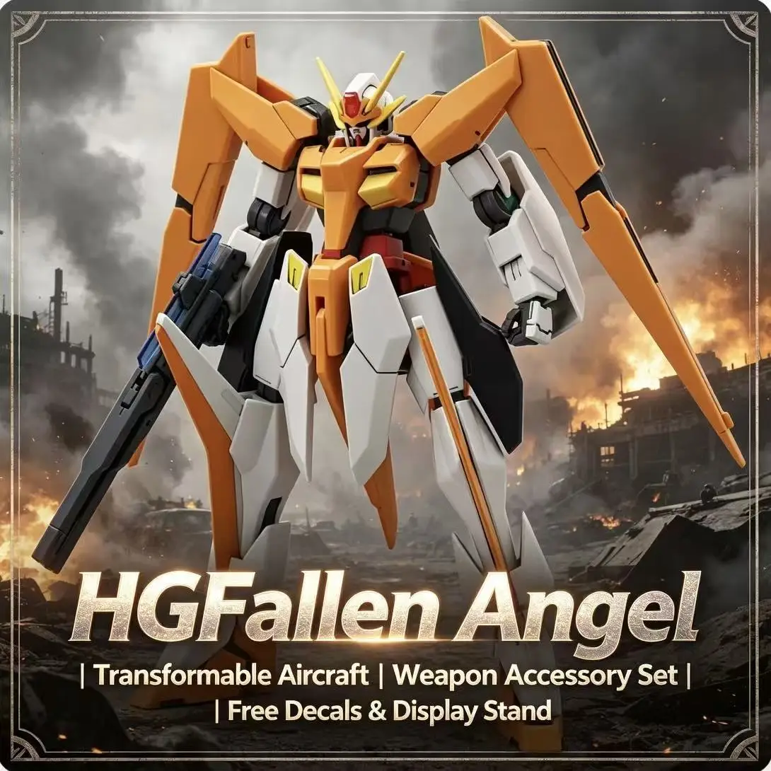 

HG 1/144 Fallen Angel Transformable Aircraft Mecha Model Kit with Accessories, Buildable Figurine, Educational Toy Gift for Kids
