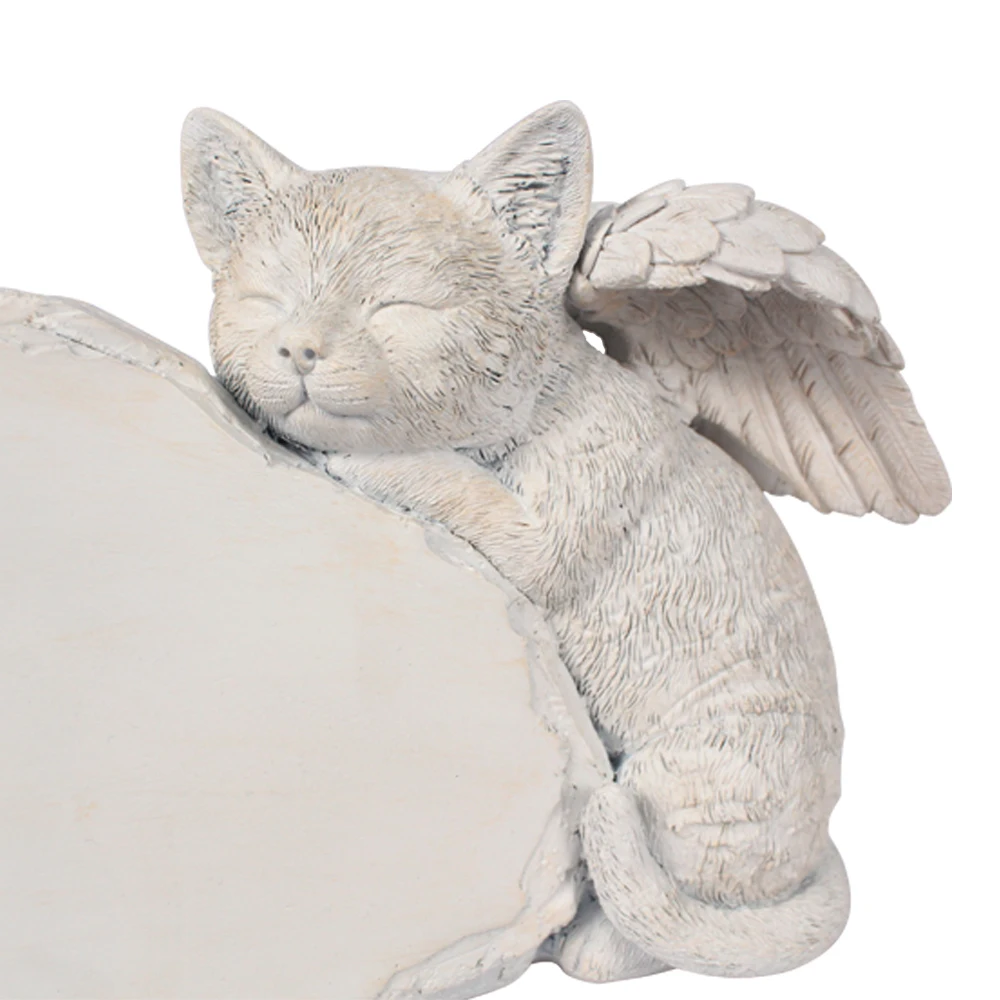 Personalized Cat Angel Memorial Garden Statue- Engraved Pet Cat Memorial Stone - Cat Grave Marker -Any Word