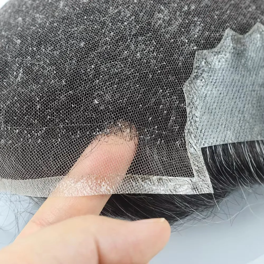 

100% мягкий протез человеческих волос для мужчин Q6, дышащие швейцарские кружева и искусственная основа, мужские парики из волос # 1b20 # 1b30 черный серый мужской парик