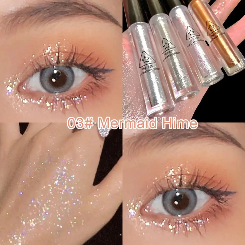 Funkelnde Augen Kristall Glitter Lidschatten 4 Farben Text marker glänzende flüssige Lidschatten Schönheit Kosmetik Augen Make-up