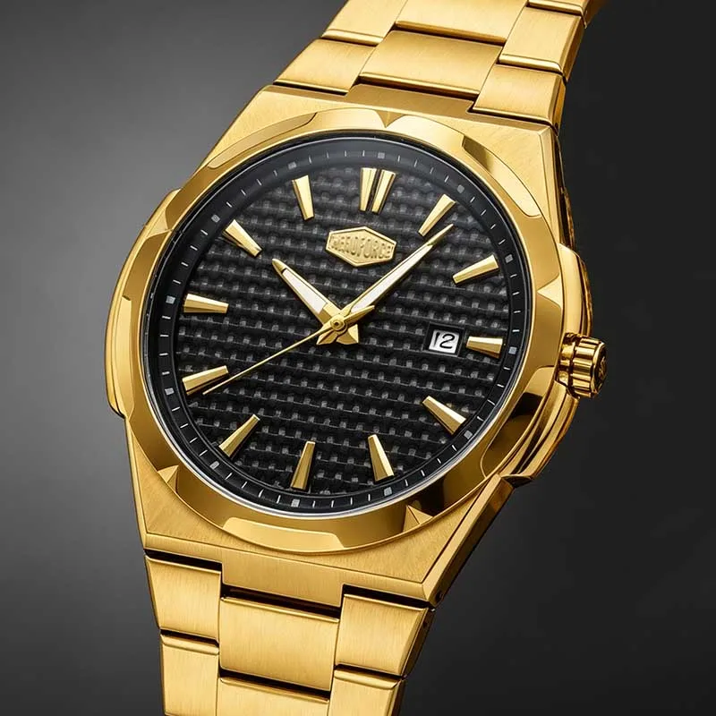 HEROFORCE New Light Luxury Simple Single Calendar Business Men Watch Luminous Pointers Men Watch Men Fashion Quartz Wristwatch