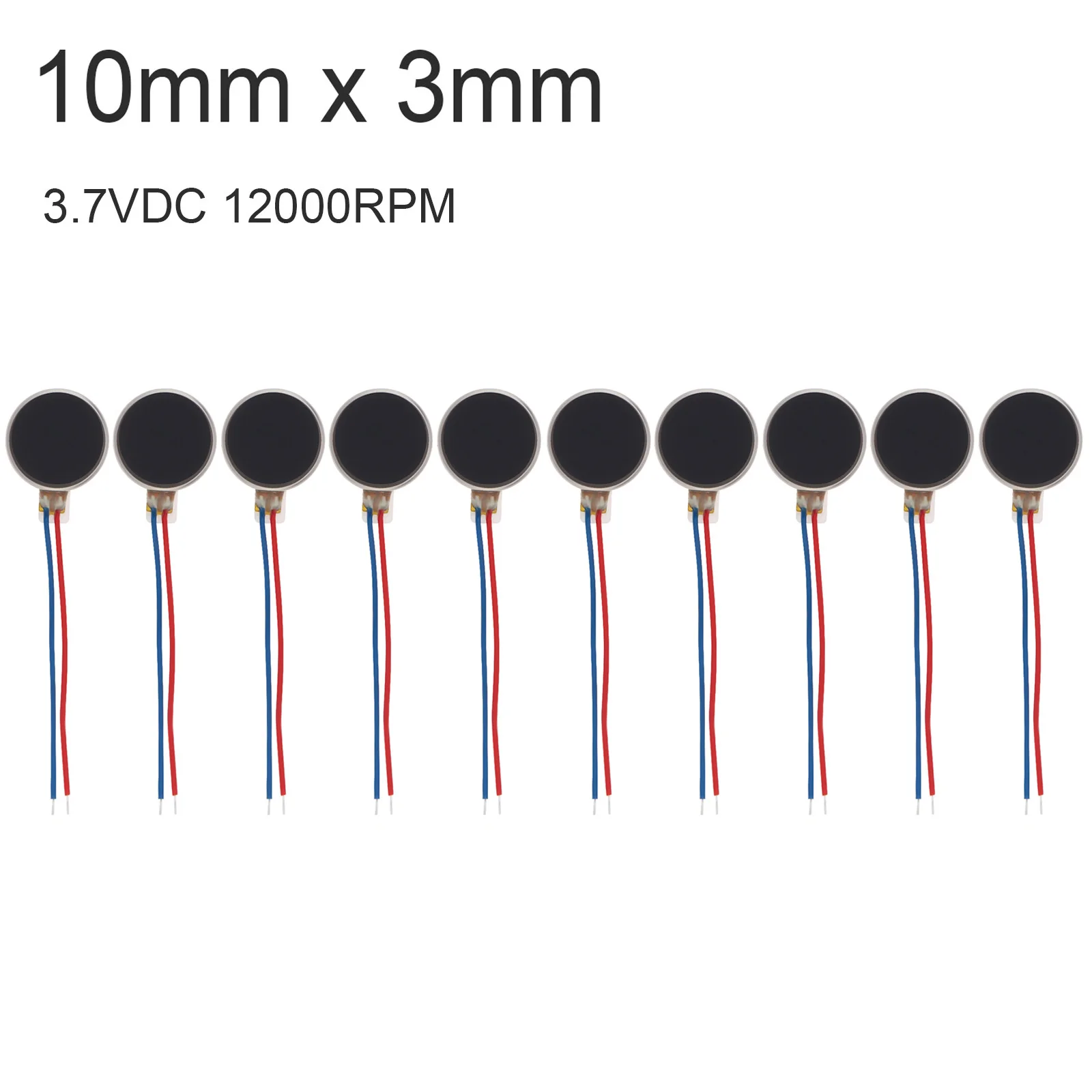 

10pcs 10mmx3mm Mini Vibration Motor DC3.7V 12000RPM Micro Vibration Motor for Mobile Phone Tablet Computer Household Appliances