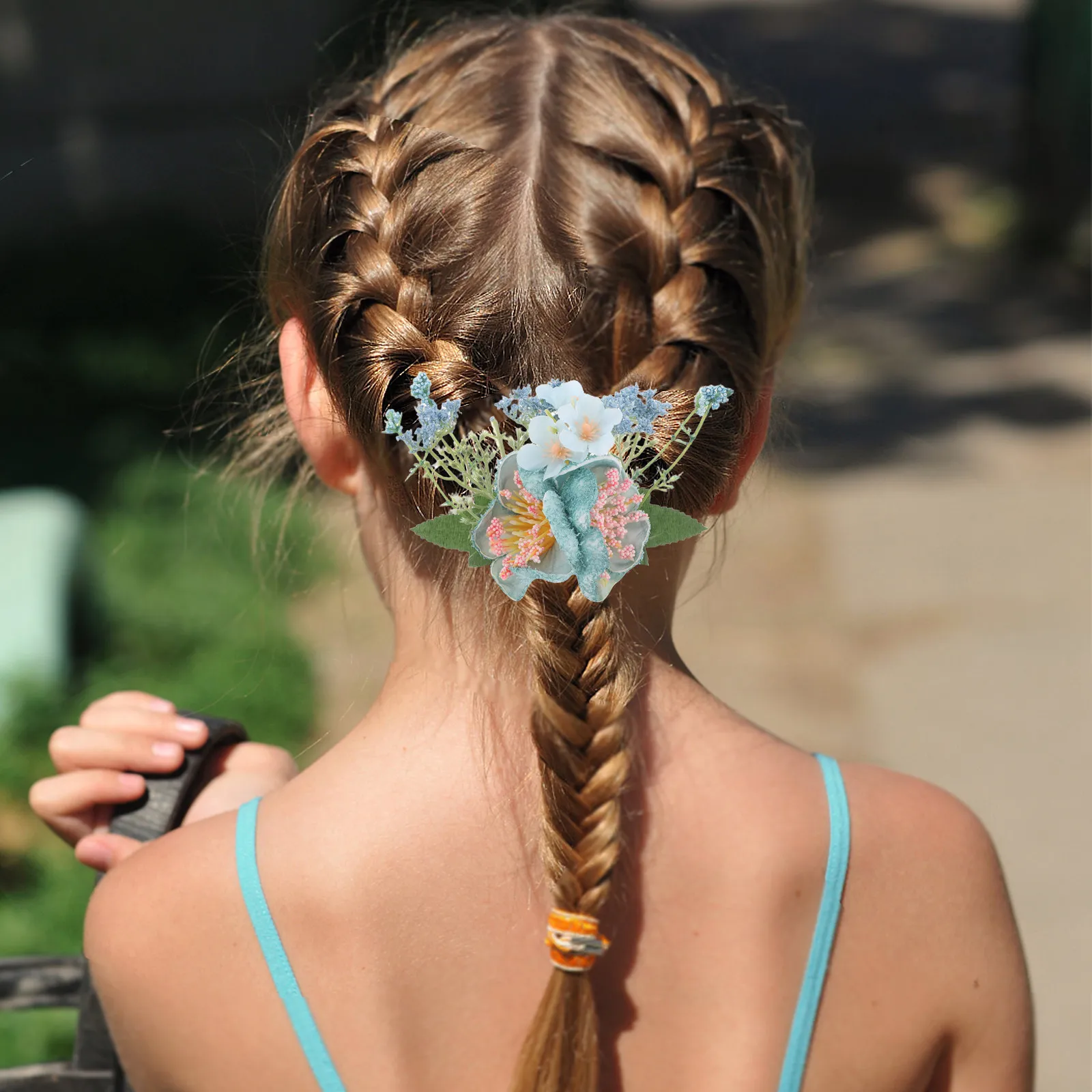 2Pcs Hawaiian Flower Hair Comb Silk Flower Tropical Barrette for Women Bridal Beach Wedding Luau Party Hula Dancer Bridesmaid