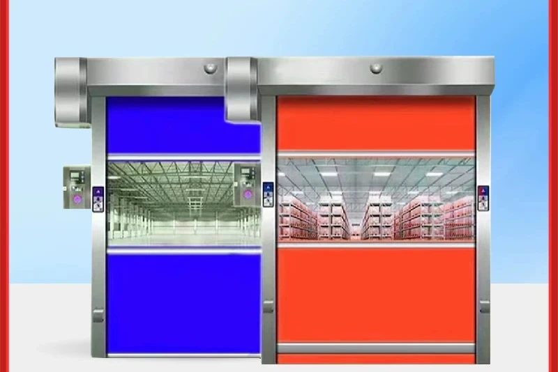Auto Sensor PVC Industrial Rapid Door, Rolling Shutter Stacking Soft Curtain Door for Dust Free Workshop