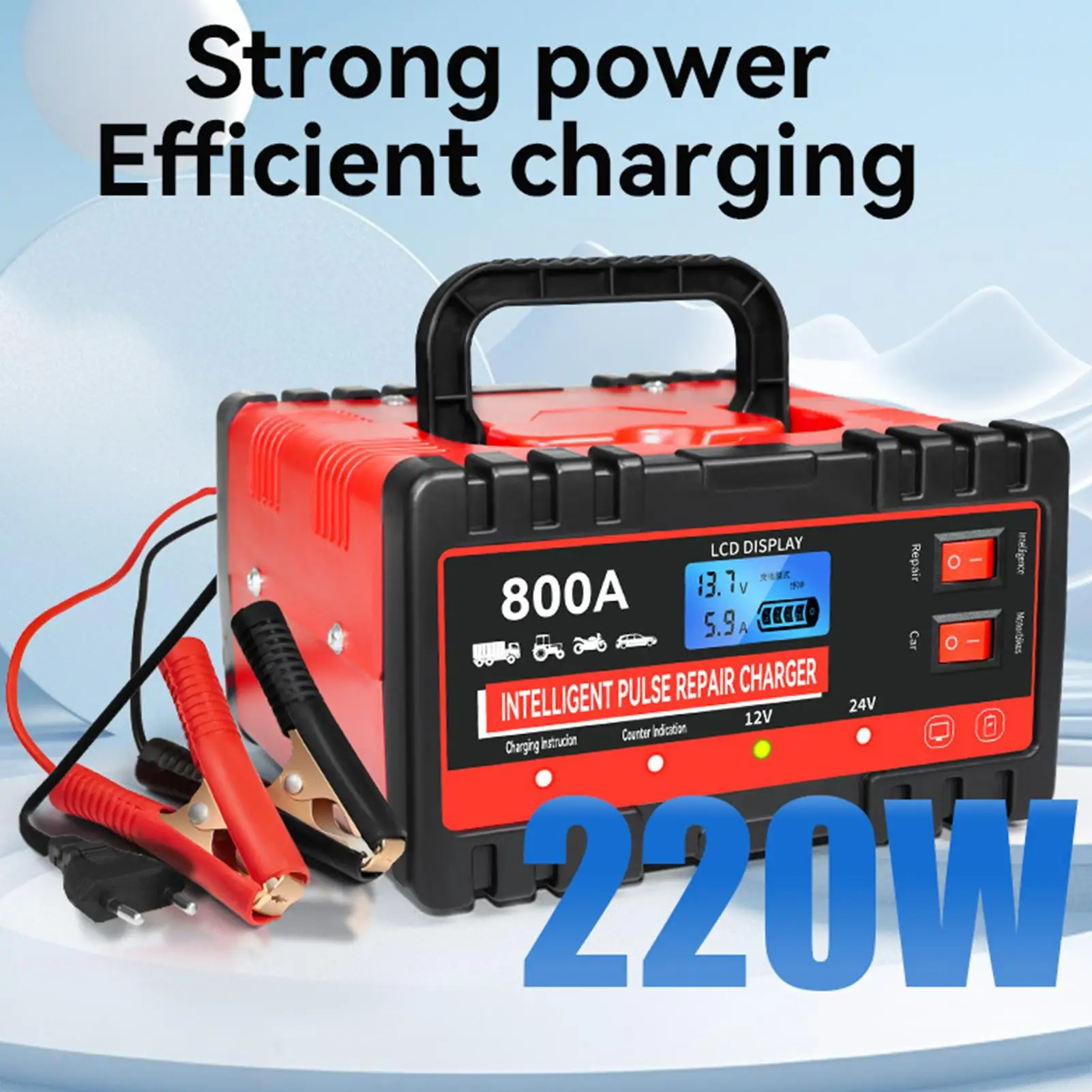 

Автомобильное зарядное устройство, устройство для обслуживания аккумулятора, умное зарядное устройство 12 В, 24 В, аксессуары для ремонта автомобильных грузовиков, транспортных средств