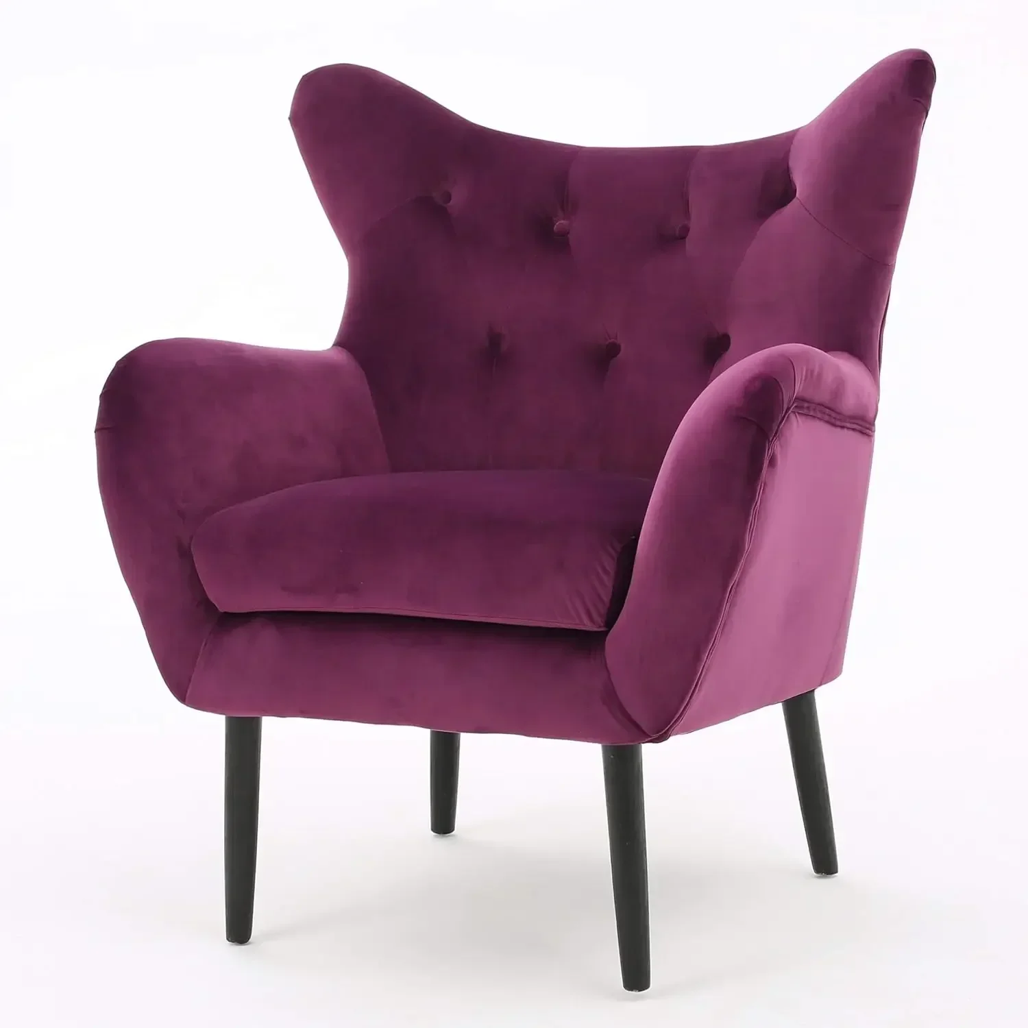 Seigfried Velvet Arm Chair, Fuchsia