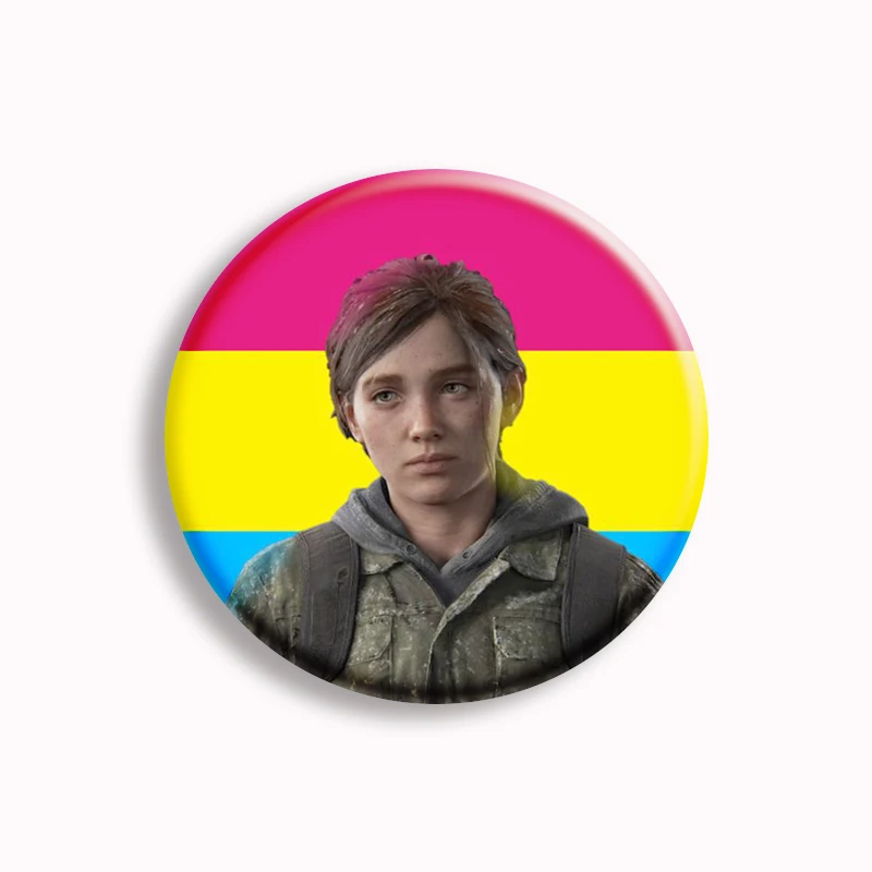 Pop Game The Last of us Button Pin Ellie Williams Kawaii Funny Meme Brooch Shield Wings Badge Bag Decor Fans Collect Accessories