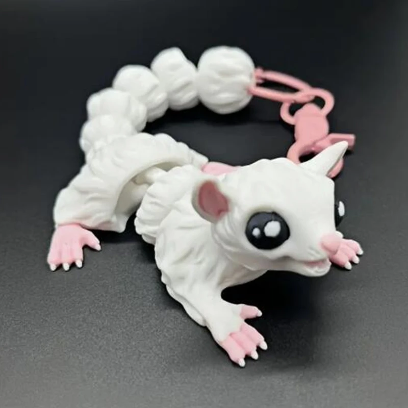 1pcs Glam Style Articulated Jointed Honey Badger Figurine for Home Decor Party Favor Garden Decoration long tail is very cute