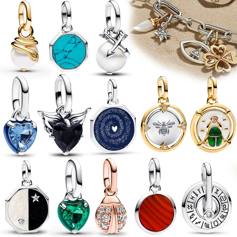 الأصلي 925 فضة أجنحة الملاك القلب الحظ الدعسوقة البسيطة استرخى سحر صالح الأصلي لي سوار للنساء مجوهرات هدية