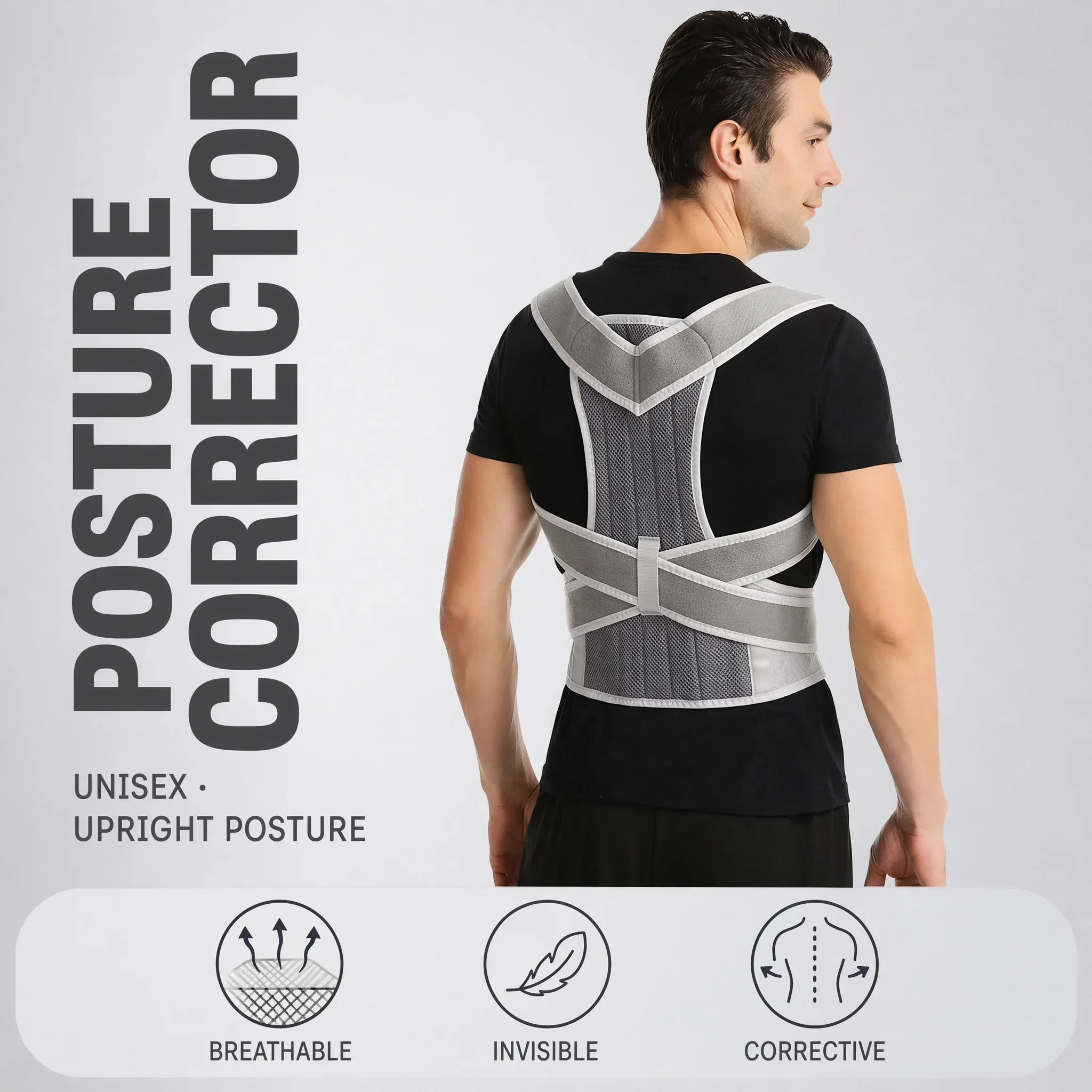 Corrector de Postura Ajustable para Escoliosis, Corsé de Soporte Lumbar, Faja Correctora de Espalda, Cinturón Corrector de Postura