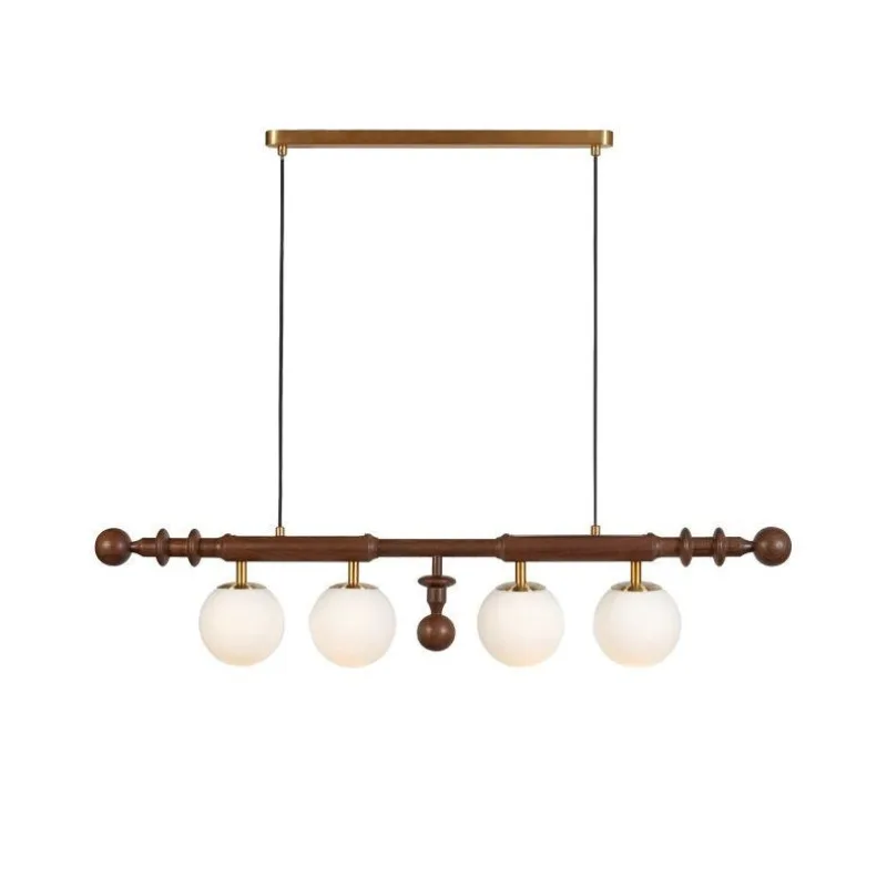 

table strip light wabi-sabi wind, chandelier French retro Japanese restaurant light, bar solid wood glass chandelier