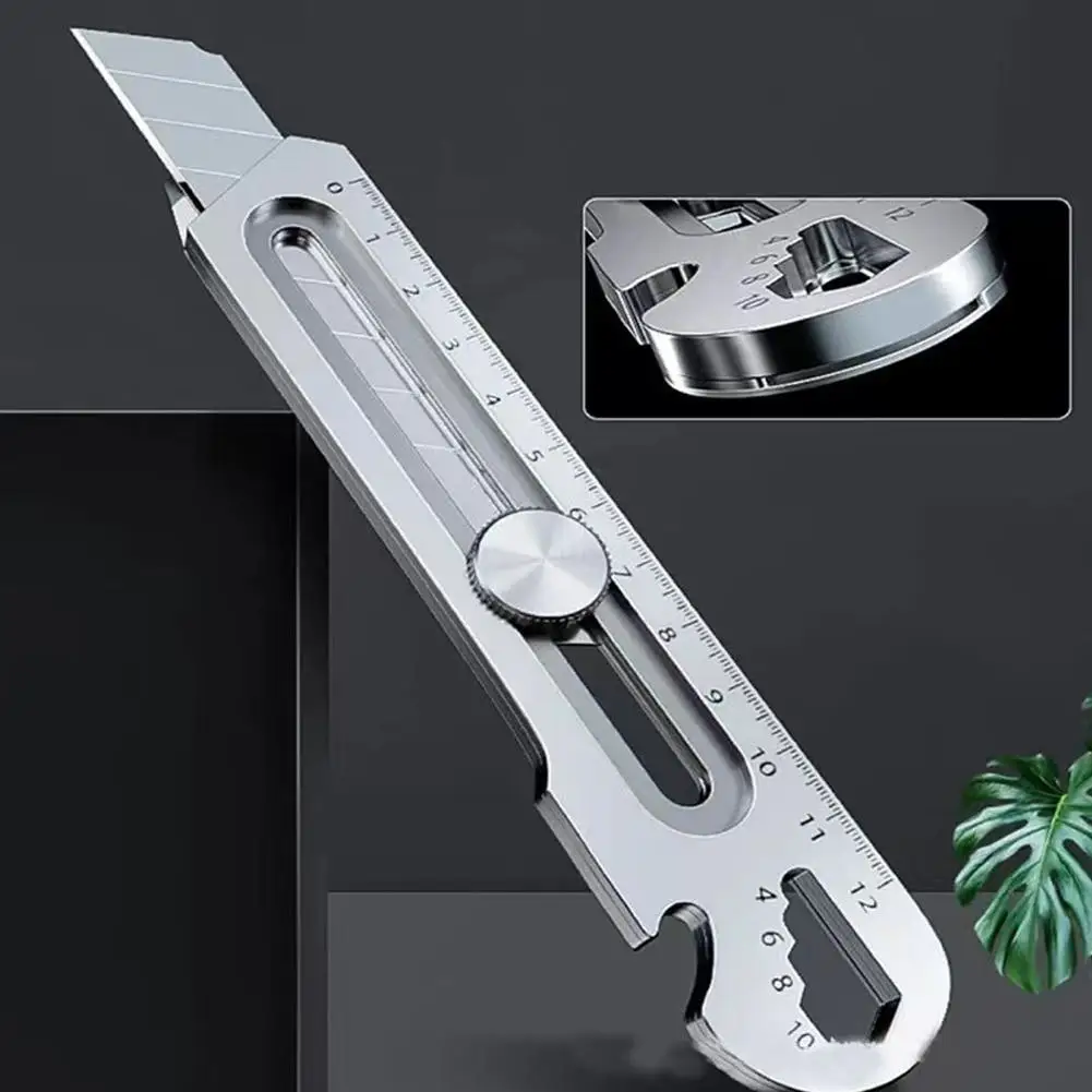 6 In 1 Multifunctional Stainless Steel Cutter Knife Art Design/Ruler/Bottle Tail Opener Supply Knife Home Art Accessories Tool