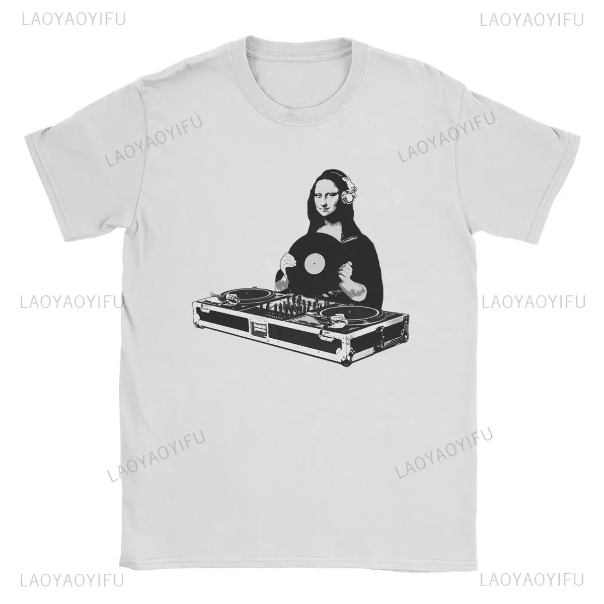 Men DJ Mona Lisa Cotton T Shirt Pure Darth Vader As Mona Lisa Clothes Humor Short Sleeve Crewneck Tee Gift Idea T-Shirts image 2