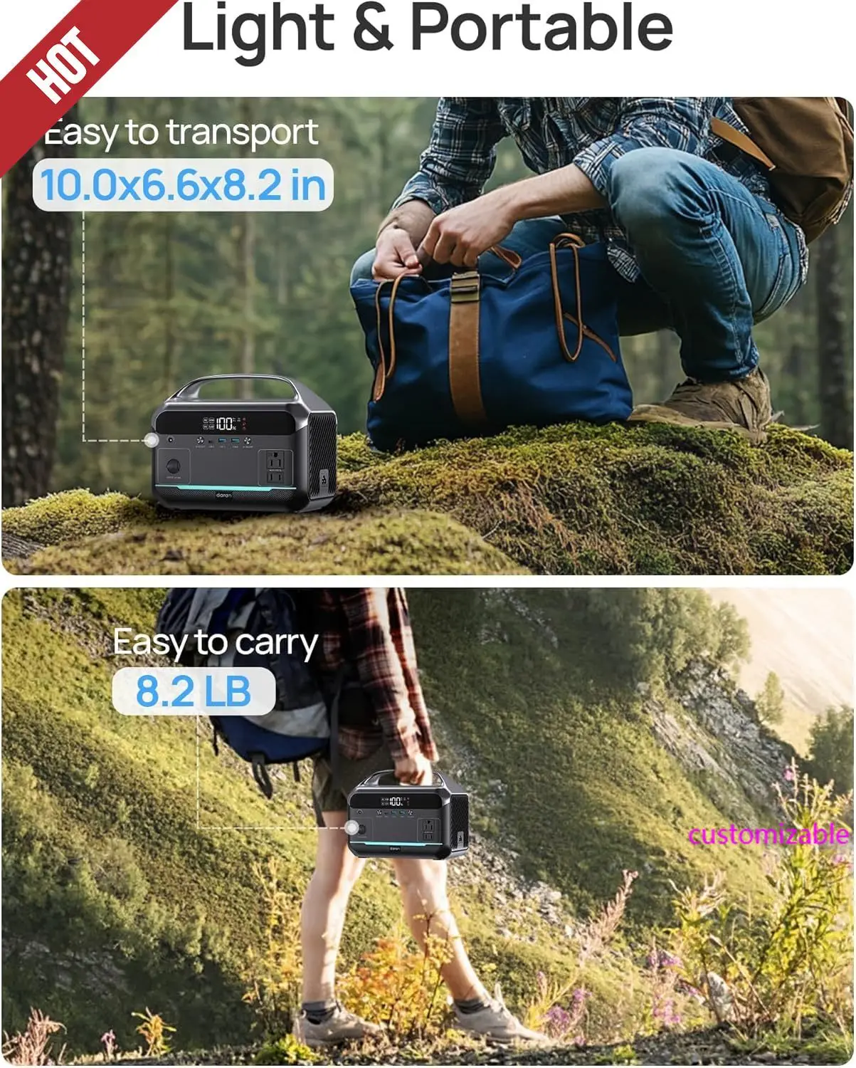 

288Wh (90,000mAh) LiFePO4 Battery, 350W (600W Surge) Solar Generator with AC Outlet, Multi-Port Fast Charing Power Bank