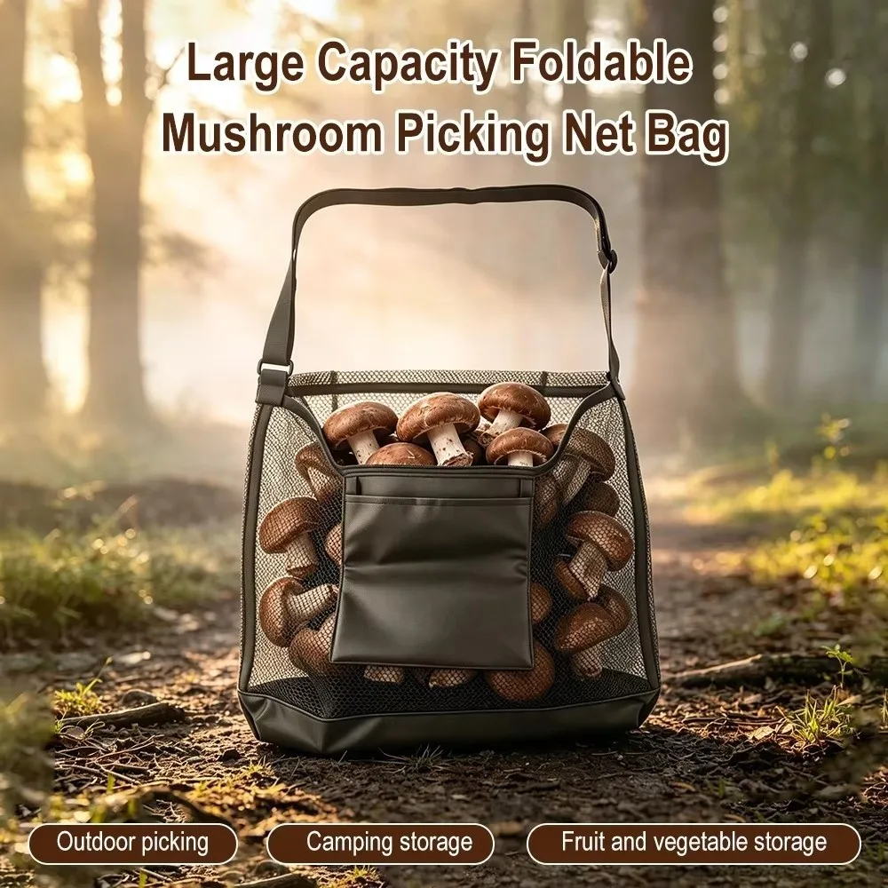 Multi-function Outdoor Picking Bag Adjustable Shoulder Strap Foldable Design Harvesting Tote Bag Large Capacity Crossbody Style