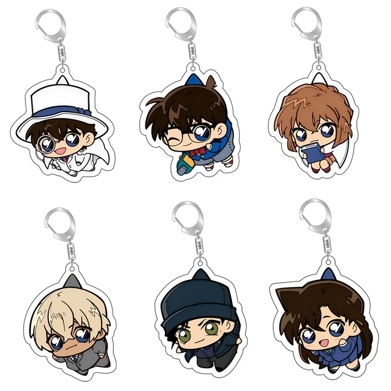 Detective Conan Cute Anime Keychain Kawaii Cartoon Keyring Bag Parts & Trendy Gift Cos Accessory