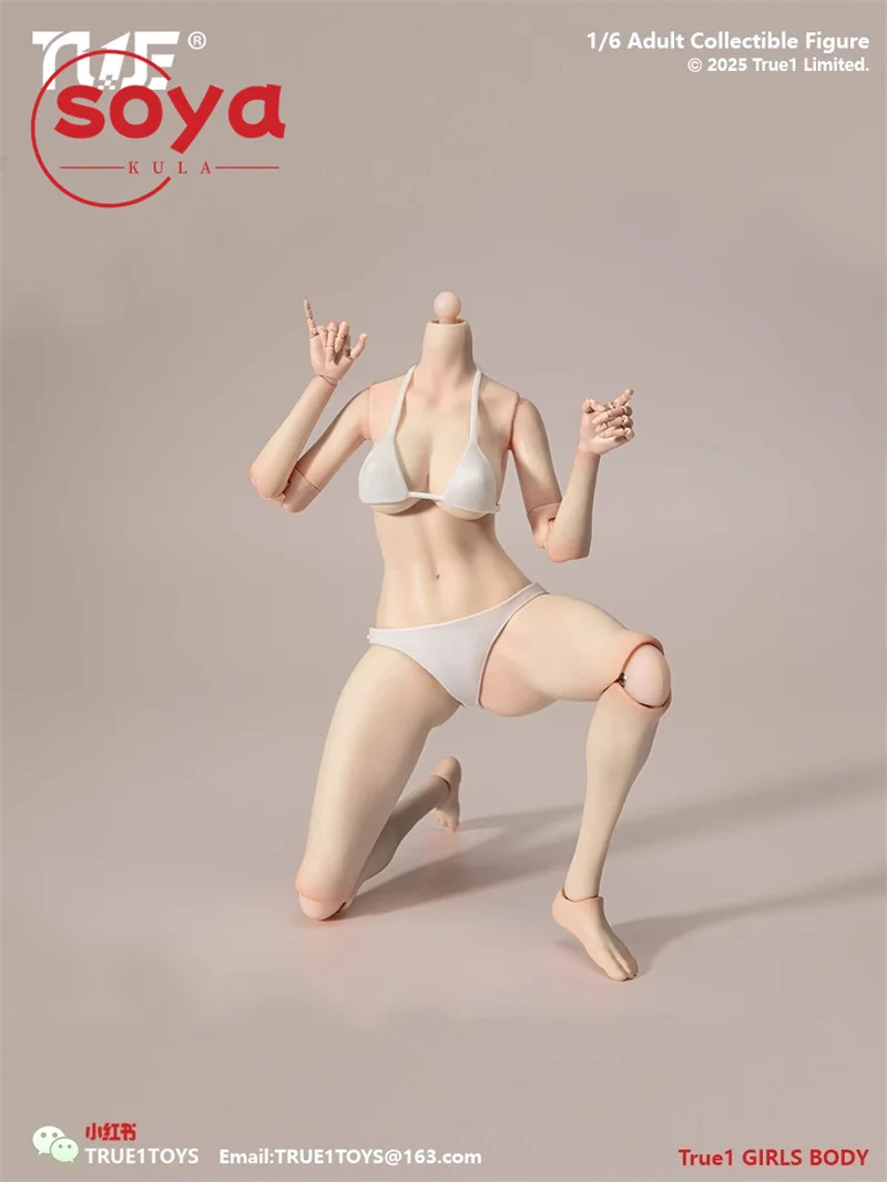 True1Toys EC3027 EC3028 1/6 Female Narrow Shoulder Articulated Joints Body 12'' White Light Wheat Action Figure Doll