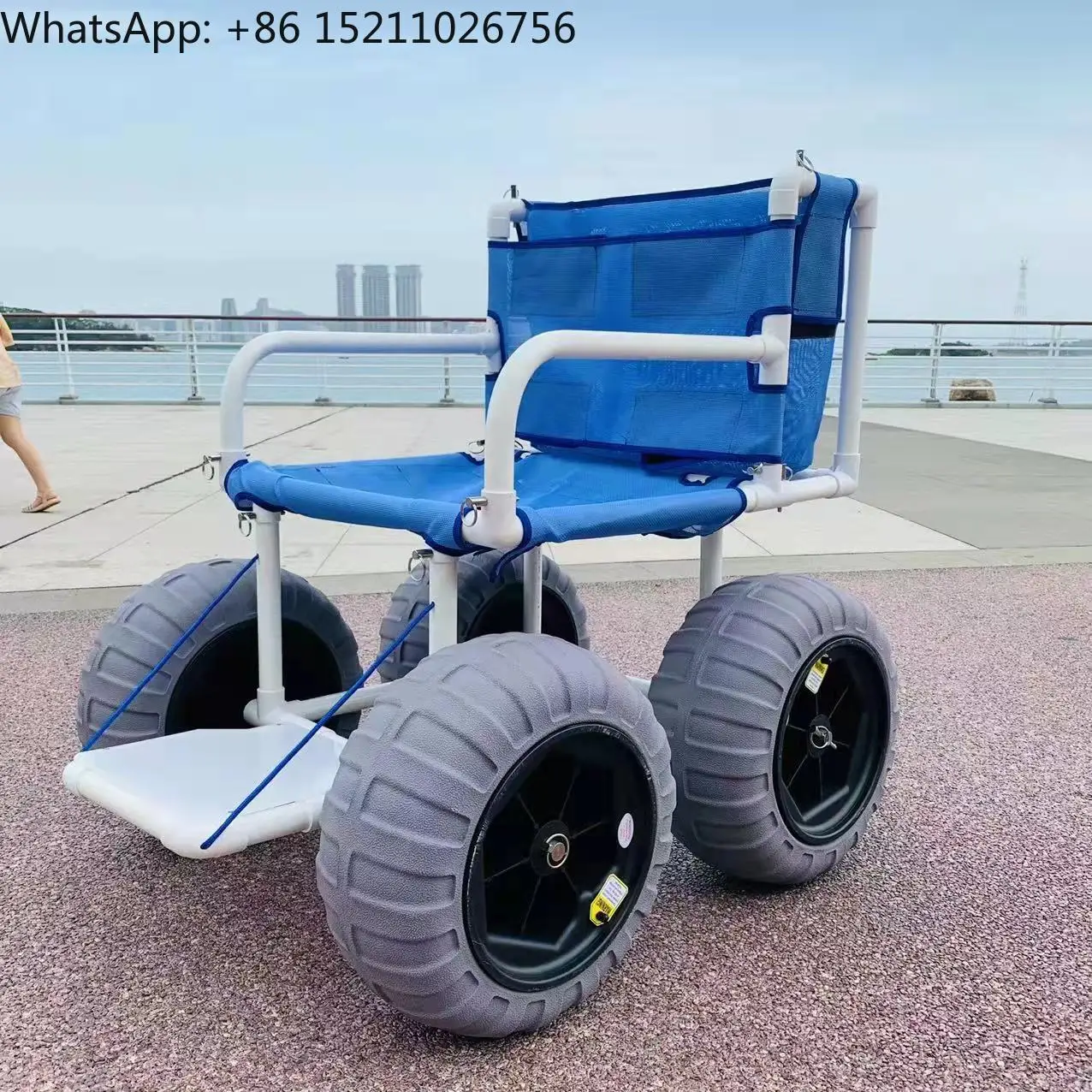 Lightweight Beach - Portable Manual Wheel Chair with Higher Climbing Wheels Detachable Sand Chair