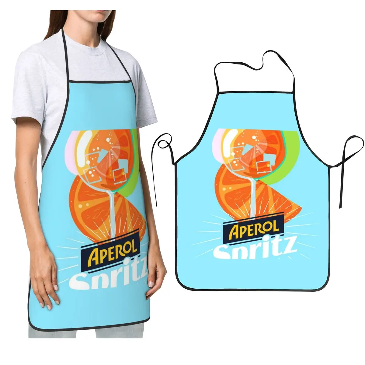 

Фартуки Aperol Orange Spritz для шеф-повара, кулинарии, кухни, нагрудник без рукавов, кухонный сарафан для уборки для женщин и мужчин, садоводства