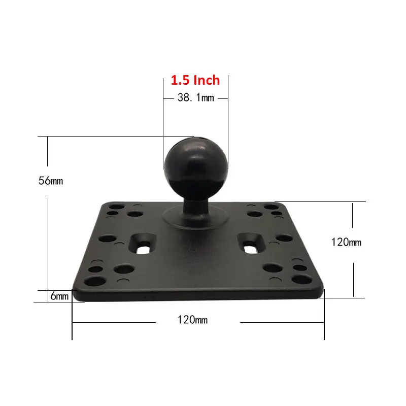 Soporte adaptador de bola VESA de 1,5 pulgadas, patrones de orificios de 75mm y 100mm, Base cuadrada, placa VESA de aluminio de grado Industrial para soportes Ram