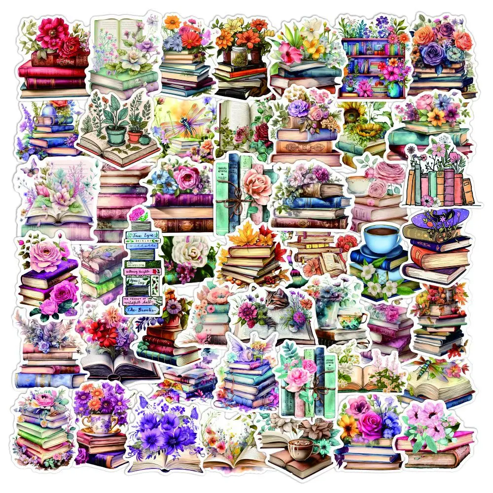 10/30/50Pcs Flowers books leaves Maple leaf Stickers For Suitcase Skateboard Laptop Luggage Phone Car Styling DIY Decal Pegatin