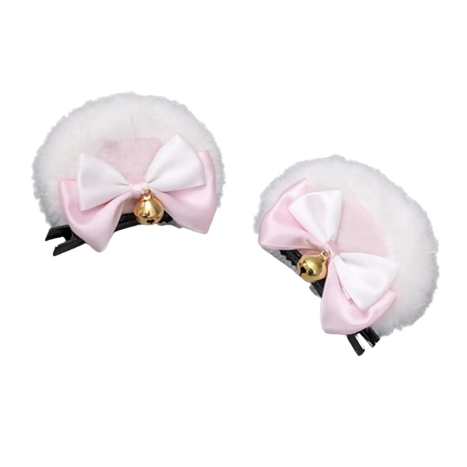 Cartoon Animal Ears Hair Clips Plush Bear Barrette Lolita Bow Knot Hairpin Cute Cosplay Headwear for Women Girls Halloween