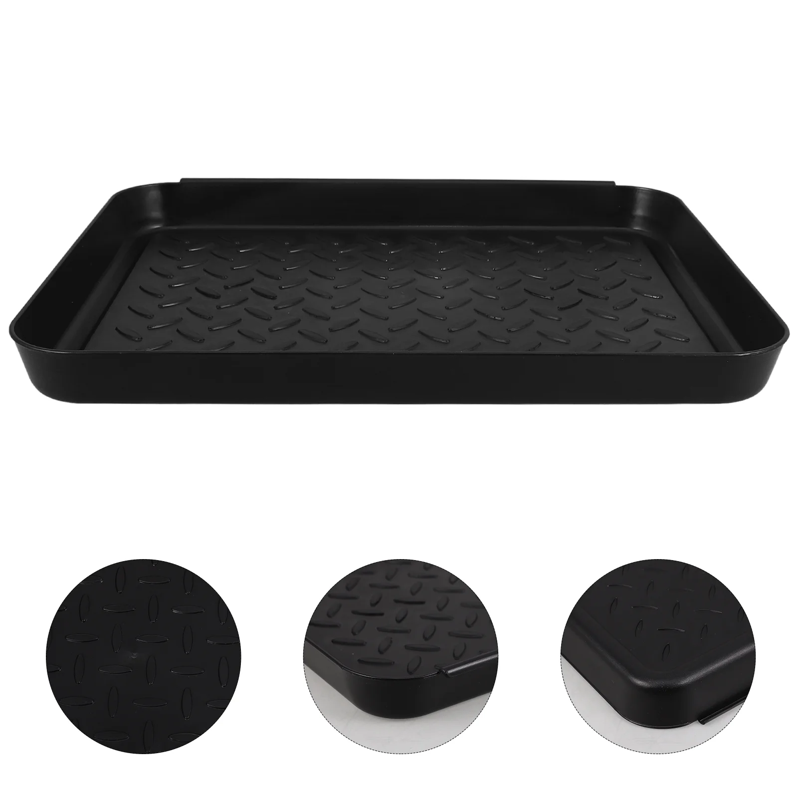 3pcs Boot Trays Heavy Duty Plastic Shoe Mat Tray for Front Door Entrance Waterproof Utility Tray for Wet Shoes Snow and Pets Bla