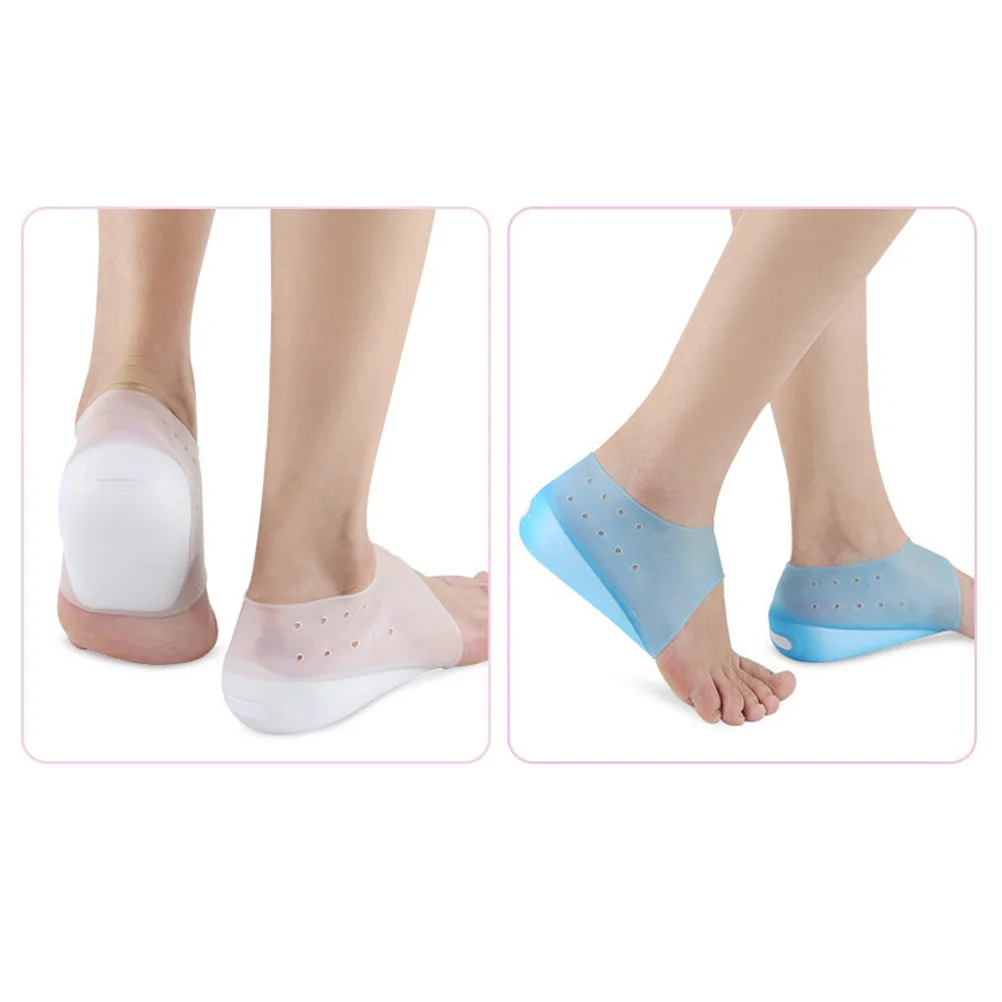 

1 Pair Invisible Height Increase Insoles 2Cm Thick Silicone Heel Pads For Men Women Non-Slip Shockproof Socks Liner Fit All