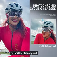 SCVCN Photochromic Cycling Sunglasses for Man Blue Outdoor Sports Bike Glasses MTB Fishing Glasses Bicycle Goggles UV400 2lens