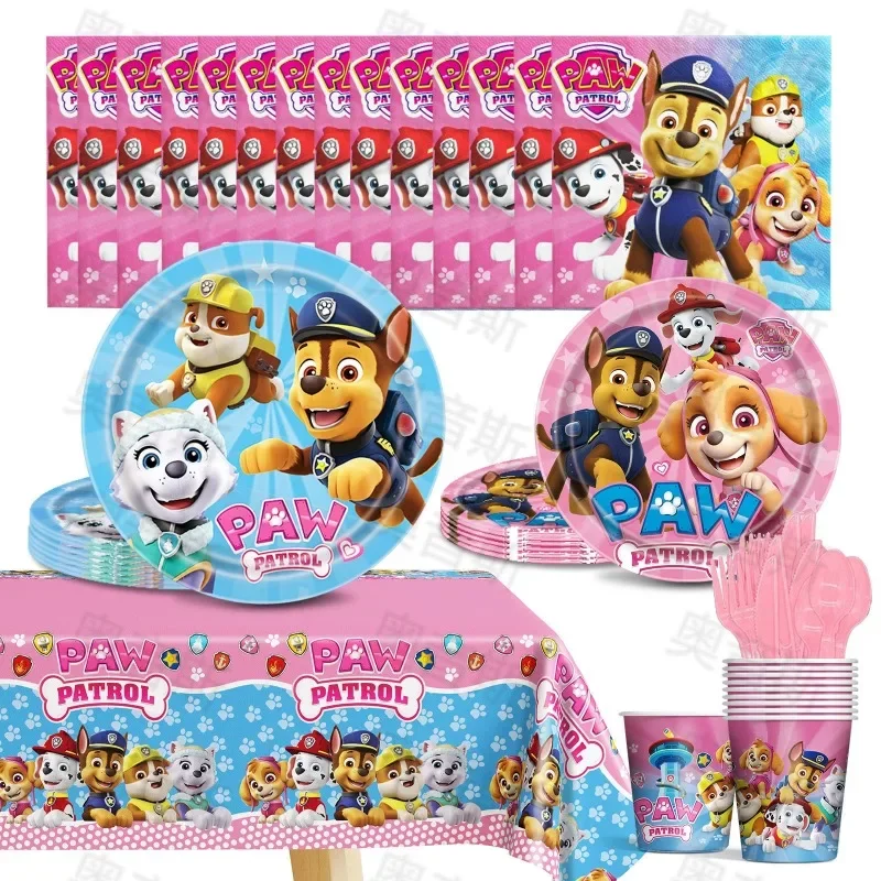 Paw Patrol Ragazzi Ragazze Decorazione festa di compleanno Cartone animato Anime Posate usa e getta Decorazione oggetti di scena Decorazioni per baby shower