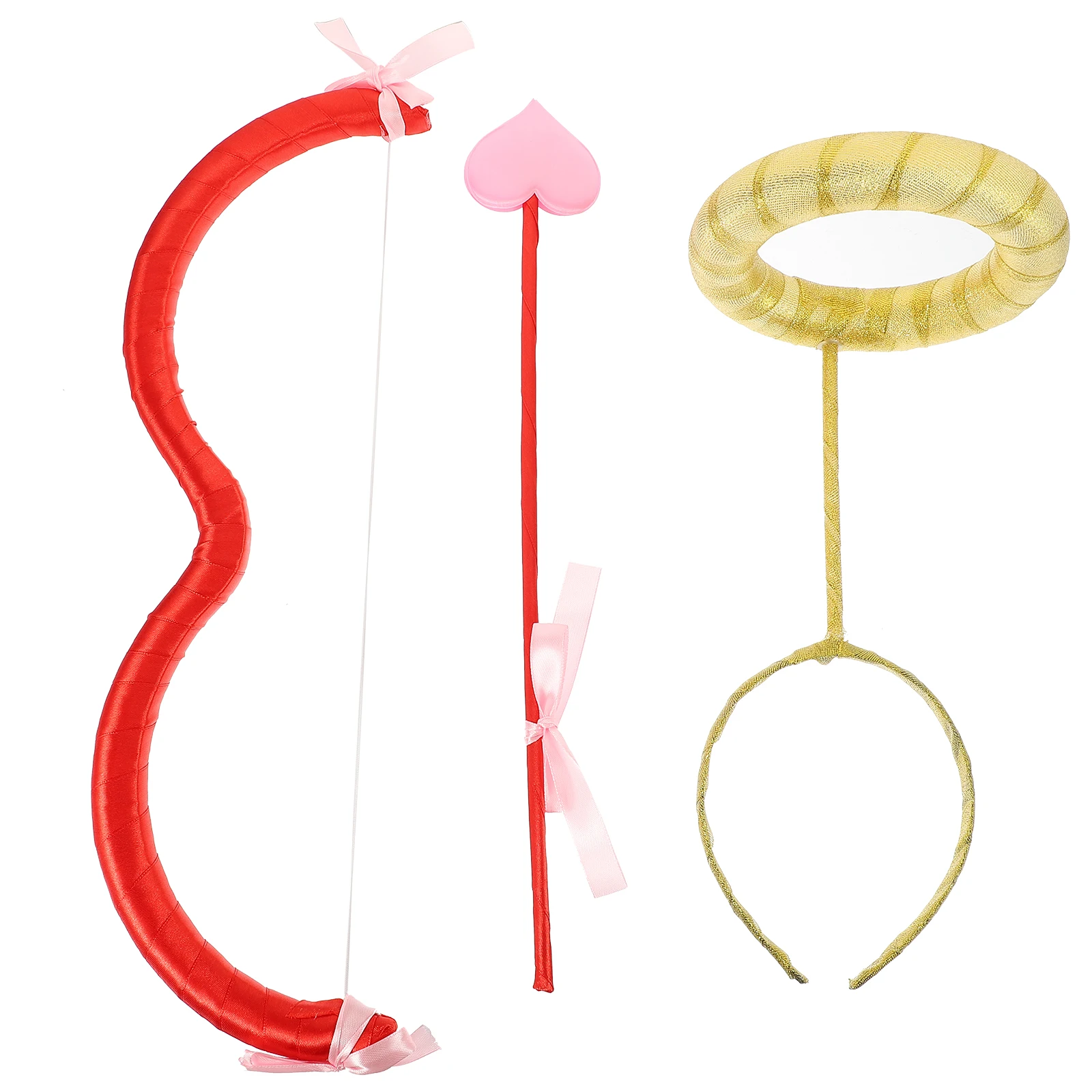 

1 set Cupid Bow Arrow Set Valentine's Costume Prop Headband Gift for Cosplay Party Stage Premium Material Lightweight Durable