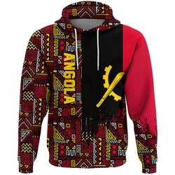 New Fashion Men Women Zip Hoodies Angola Flag Graphic 3D Printing Long Sleeve Pullovers Angolan Map Emblem Oversized Sweatshirts