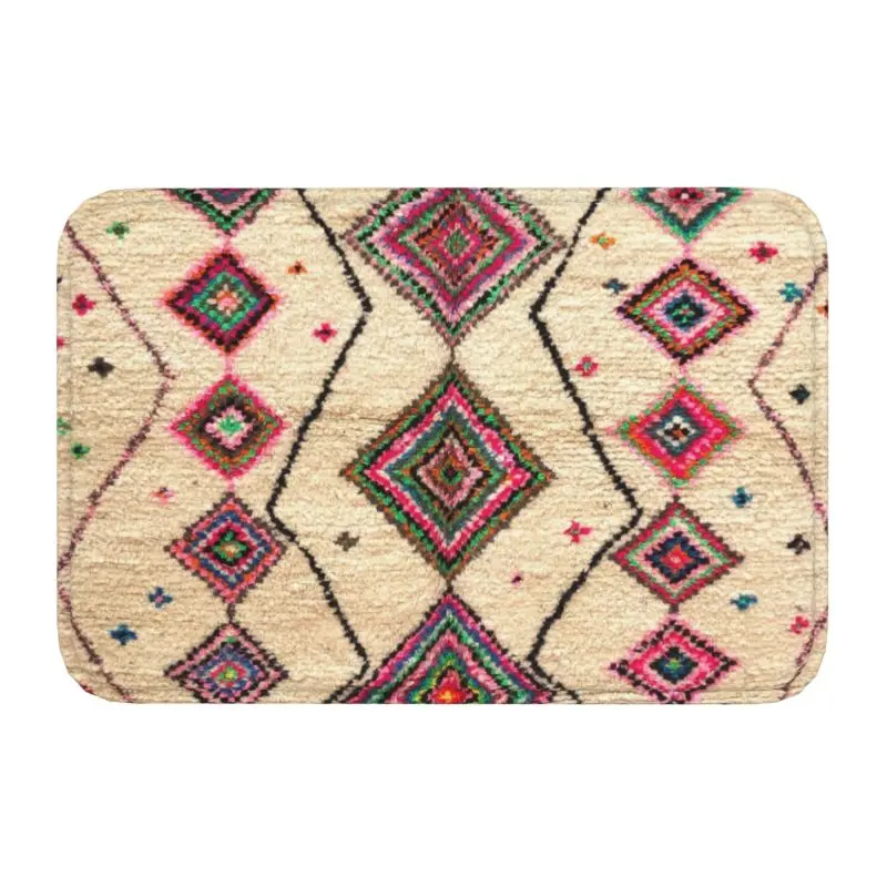 Custom Moroccan Berber Rug Boho Style Doormat Entrance Kitchen Bath Door Floor Mats Bohemian Geometric Garage Rug Carpet Footpad