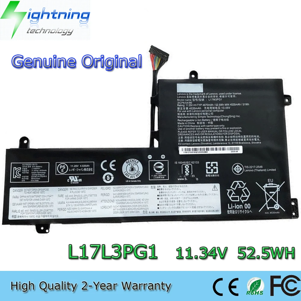 ź oryginalna oryginalna bateria L17C3PG1 11,34 В 52,5 Втч для ноутбука Lenovo Legion Y530-15ICH Y545-PG0 Y540-17IRH Y540-15IRH L17L3PG1