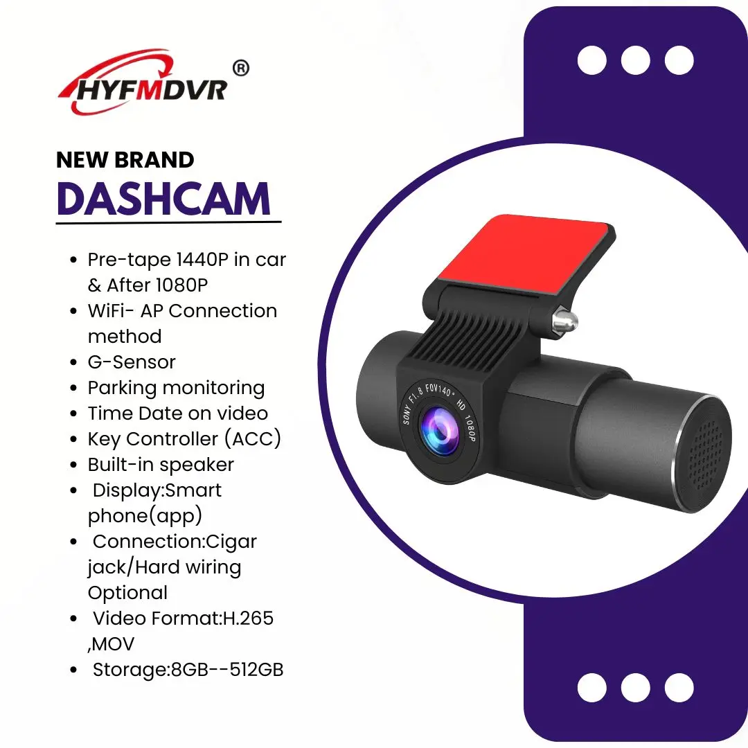 HYF WiFi AP Mode 2CH 1080P HD Dual Lens Car Dash Camera Rear View Monitor G-Sensor Night Vision Loop Recording Car DVR