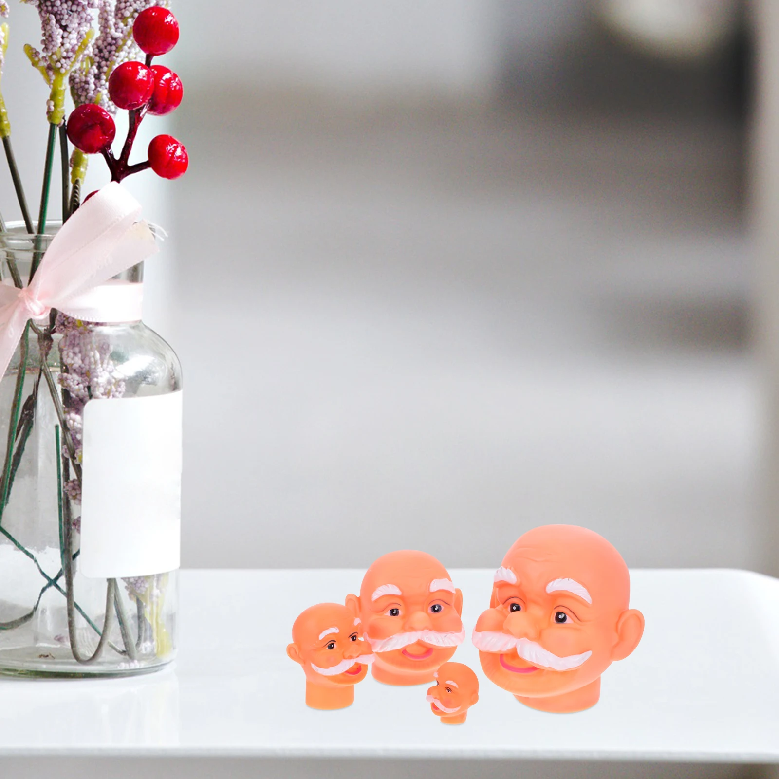 4 قطع DIY سانتا كلوز رئيس الفينيل الحرفية كيت اليدوية عيد الميلاد عطلة زخرفة الطرف الديكور سانتا كلوز رئيس #3